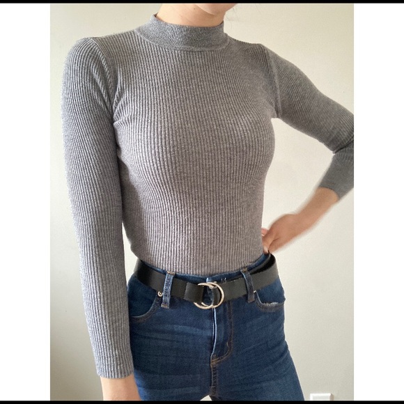 LONG SLEEVE GREY TOP - Picture 1 of 5